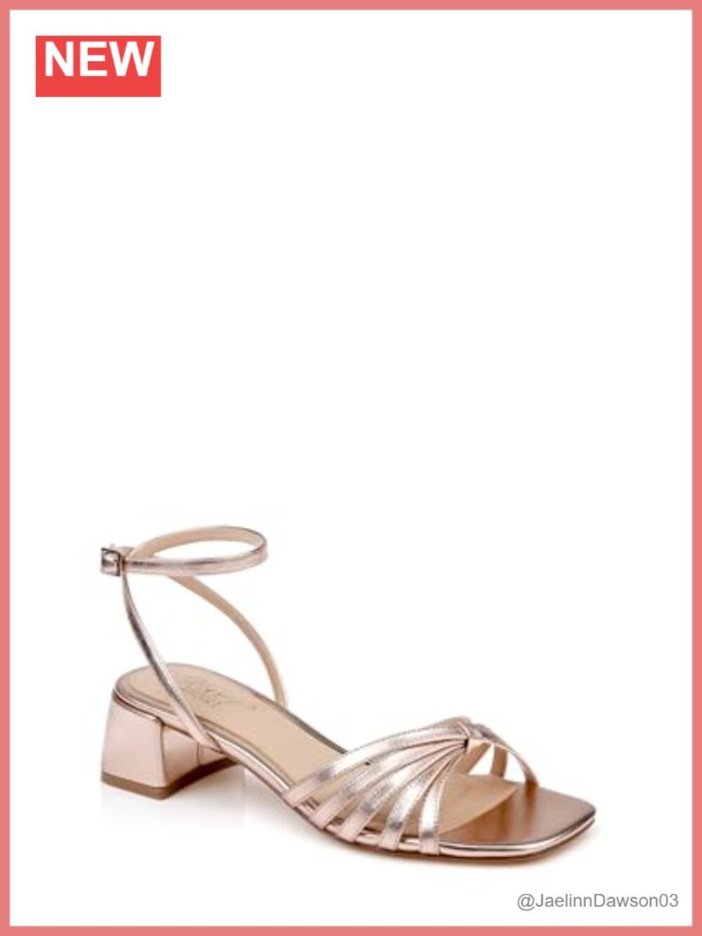 Jewel Badgley Mischka Pasco Leather Heeled Sandals Ankle Strap Block Heel